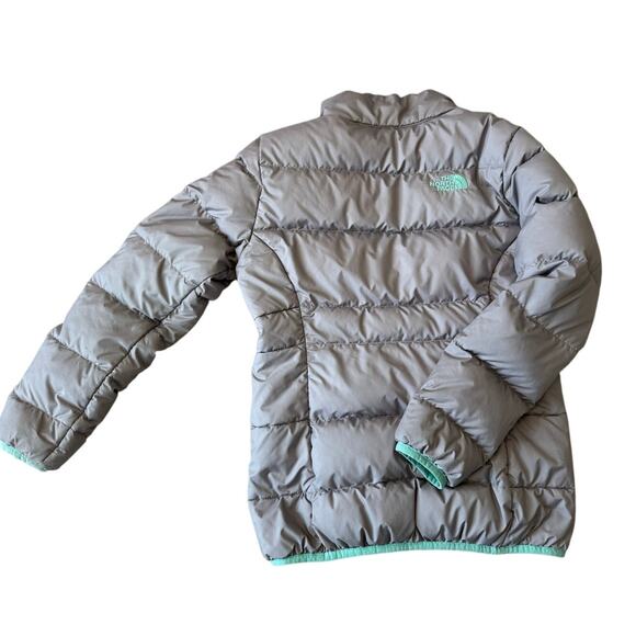 THE NORTH FACE Kids Down PUFFER COAT, SIZE 10-12, Gray & Teal - Picture 2 of 14